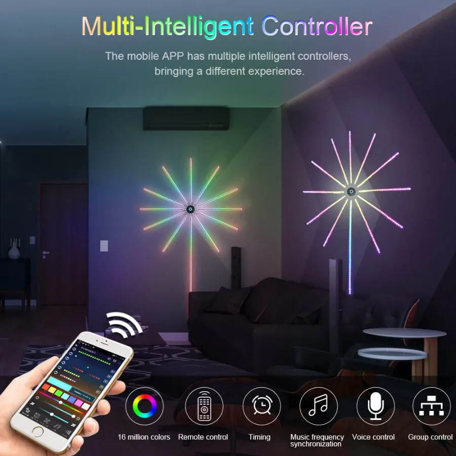 LED Fire Work Strip Lights App And Remote Control — photo 5