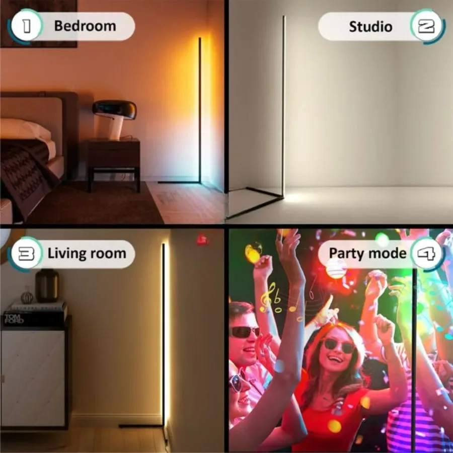 Smart RGB LED Corner Lamp Remote & Phone App Control — photo 5