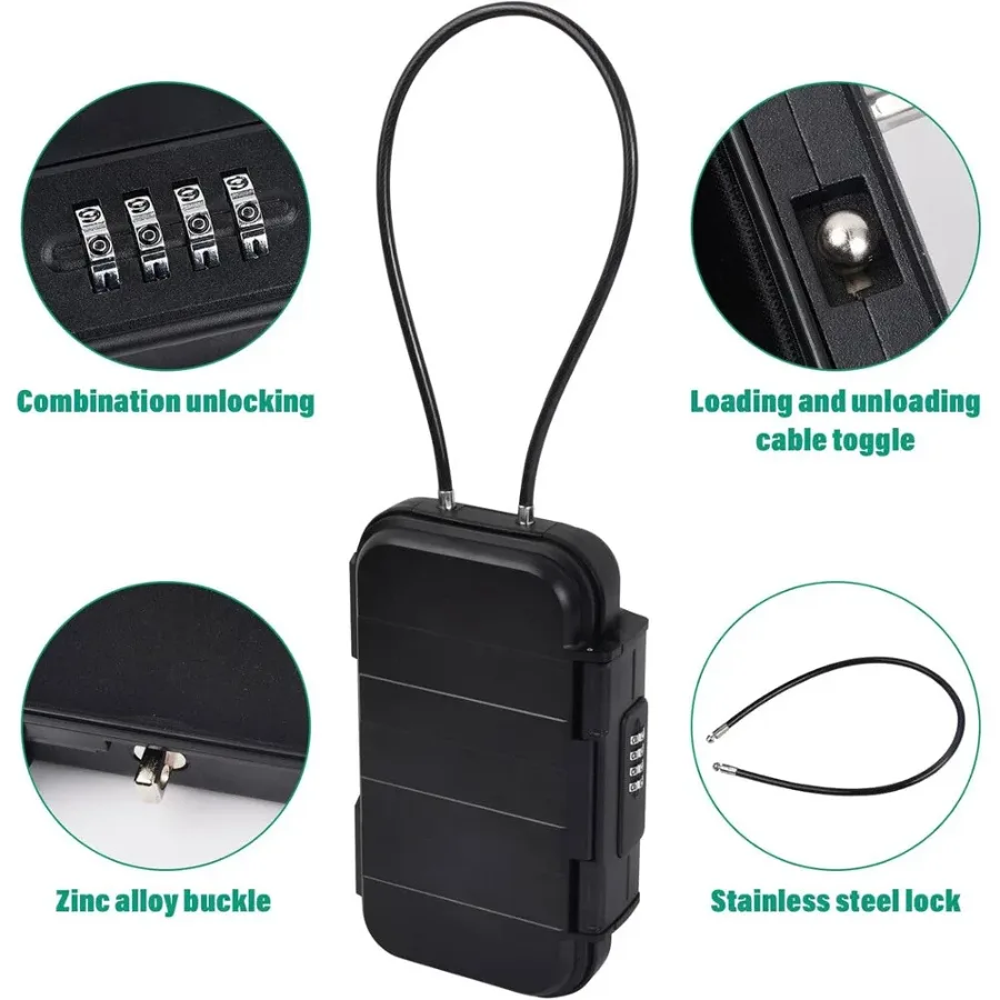 Portable Safe Box with Code, Waterproof & Anti-Theft for Beach with Wire Rope — photo 4