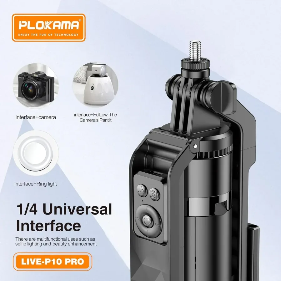 Plokama 3 IN 1 Selfie Stick Tripod with LED Light & Remote Live-P10 Pro β photo 3