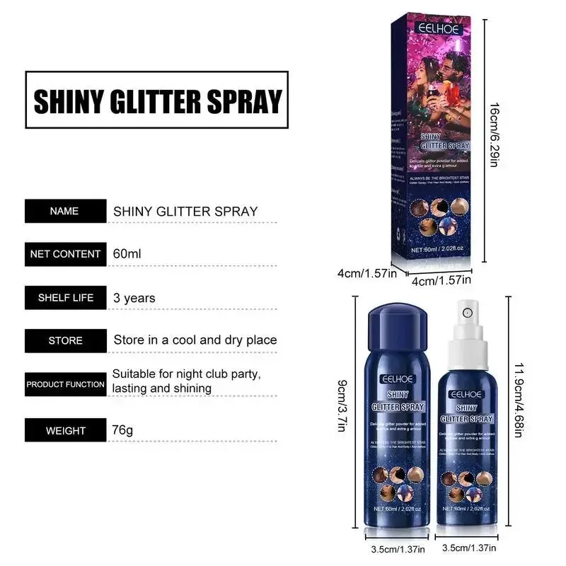 Shiny Glitter Spray Body Glitter Spray, Hair Glitter β photo 6