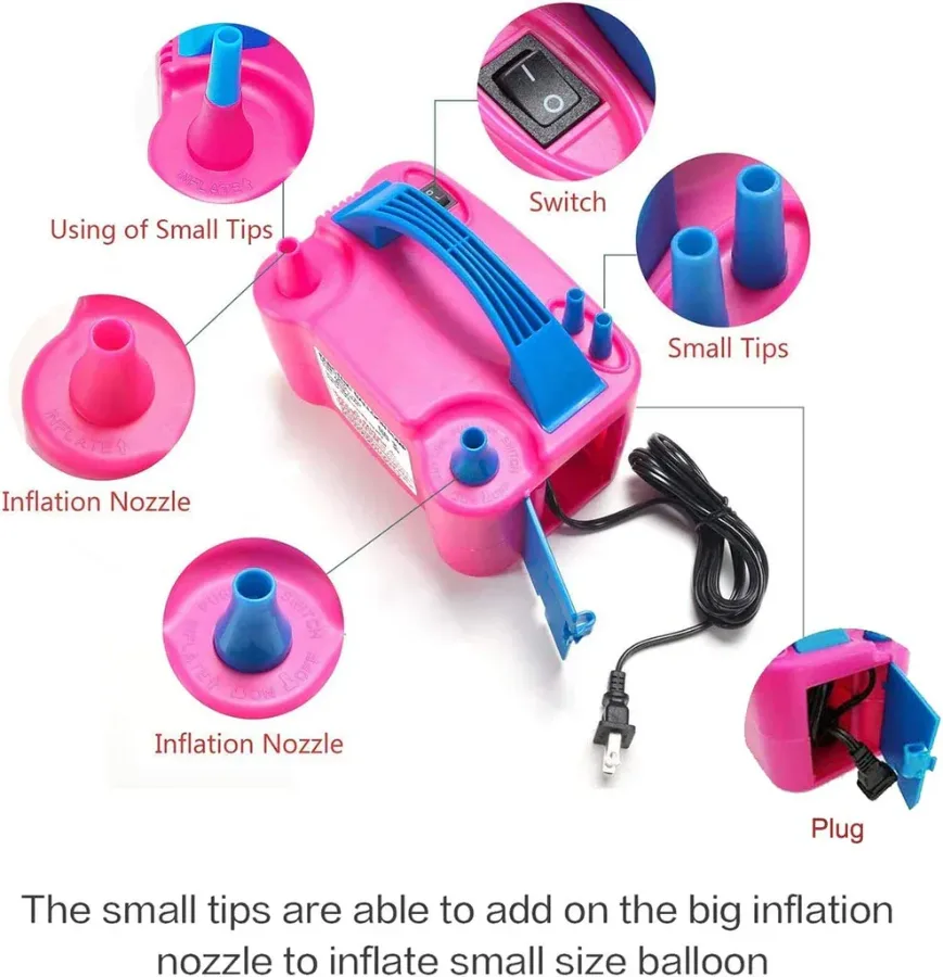 Electric Inflator Double Hole Inflatable Balloon Pump Machine Fast Aerated β photo 3