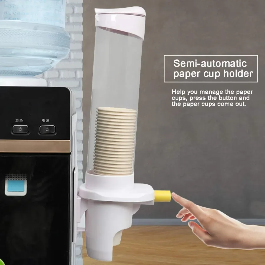 Cup Dispenser Pull Type Paper Water Disposable Button Press Cup Remover Holder For Home Offices Shops And Hospital — photo 2