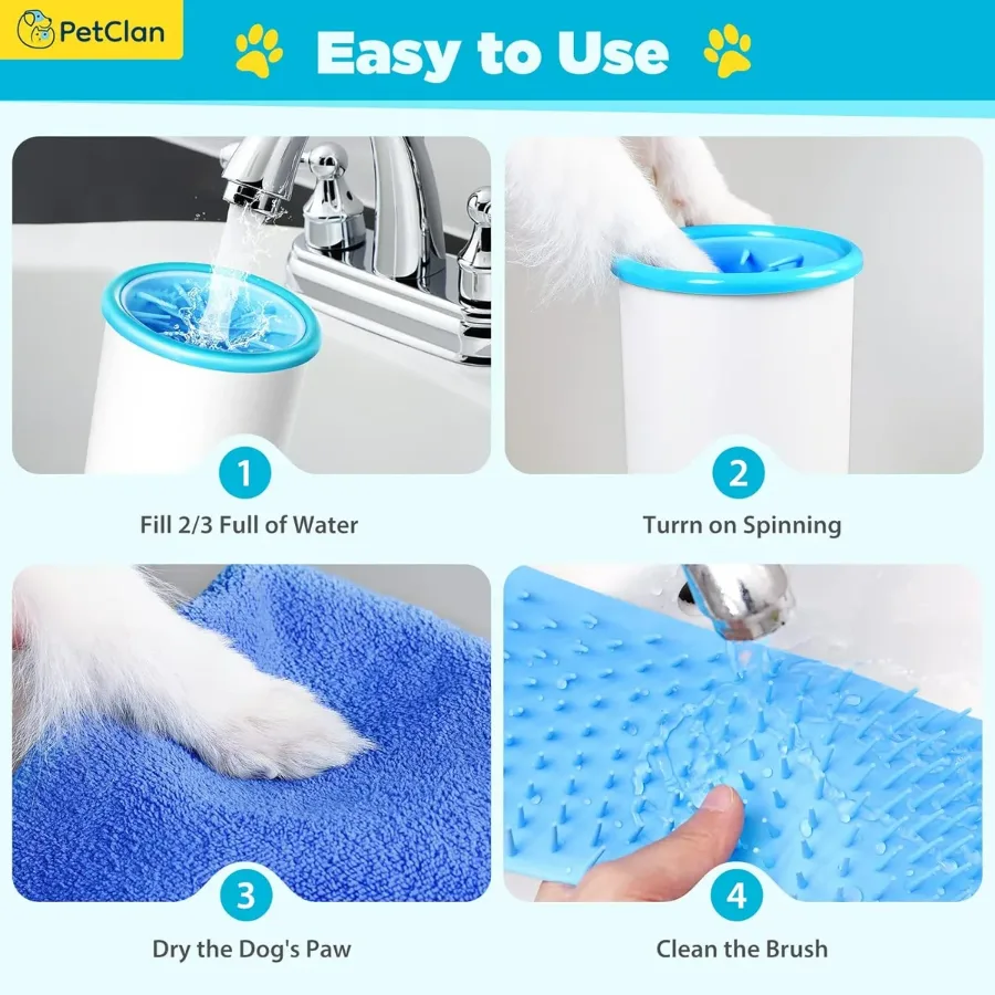 Dog Pet Foot Cleaner Rechargeable Soft Brushes for Small & Medium Dogs β photo 8