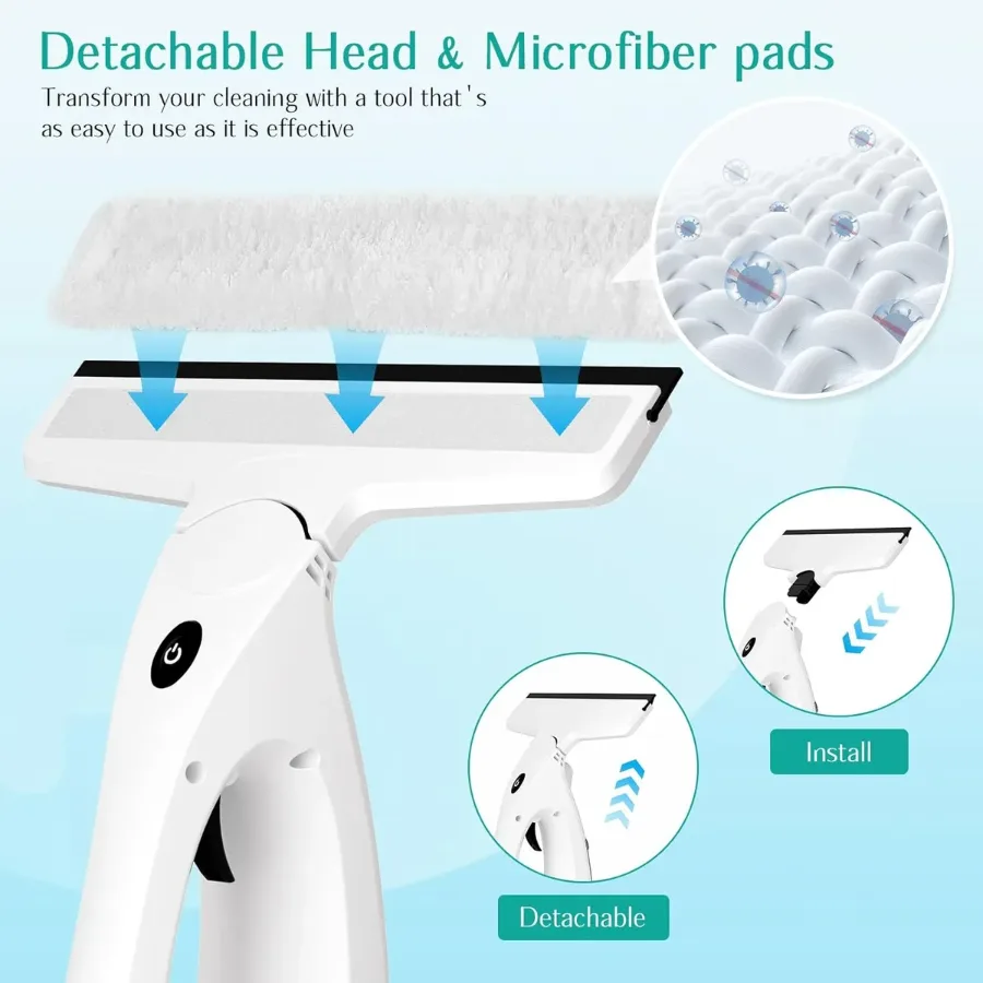 3 in 1 Rechargeable Cordless Window Vacuum Cleaner with Window Puller β photo 4