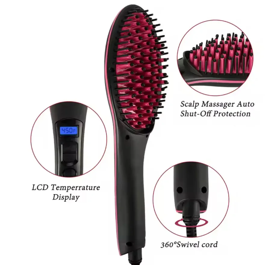 Hair Straightener Brush Ceramic — photo 3