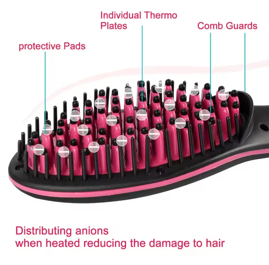 Hair Straightener Brush Ceramic — photo 4