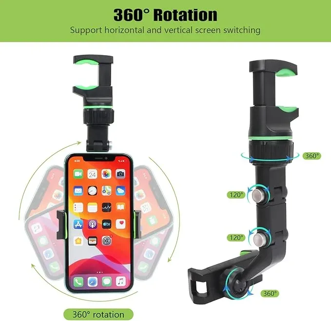 Multifunctional Car Phone Holder Mount, Rearview Mirror Phone Holder for Car, 360 Degree Rotatable β photo 2
