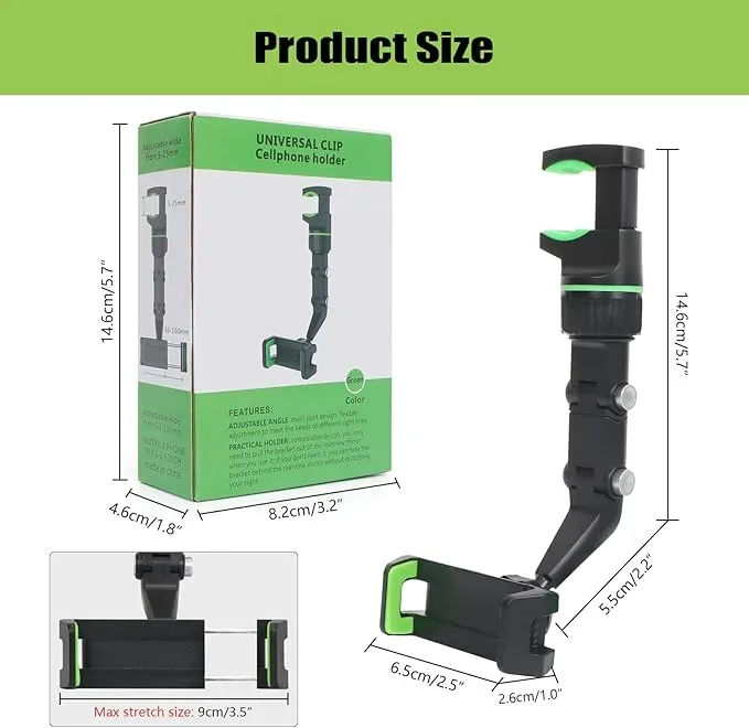 Multifunctional Car Phone Holder Mount, Rearview Mirror Phone Holder for Car, 360 Degree Rotatable β photo 4