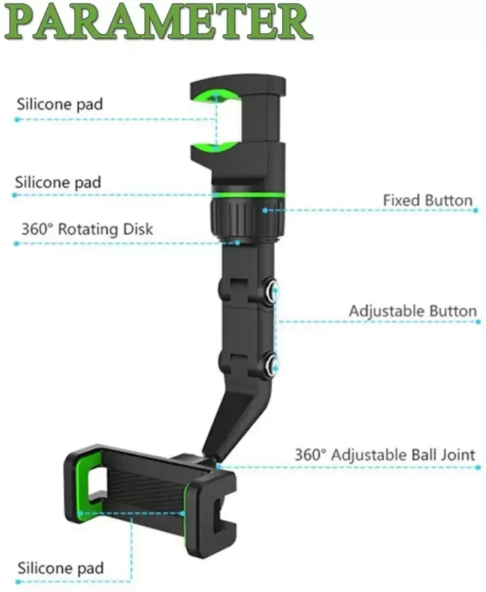Multifunctional Car Phone Holder Mount, Rearview Mirror Phone Holder for Car, 360 Degree Rotatable — photo 6