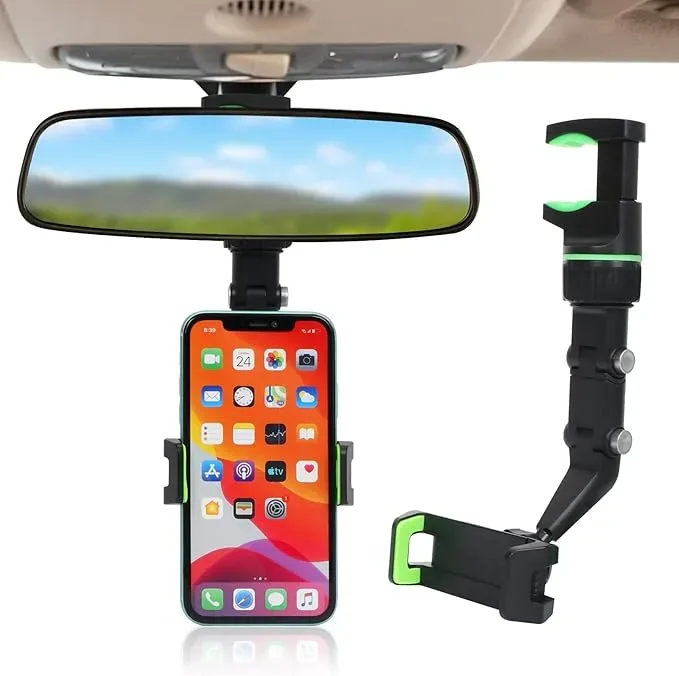 Multifunctional Car Phone Holder Mount, Rearview Mirror Phone Holder for Car, 360 Degree Rotatable β photo 7