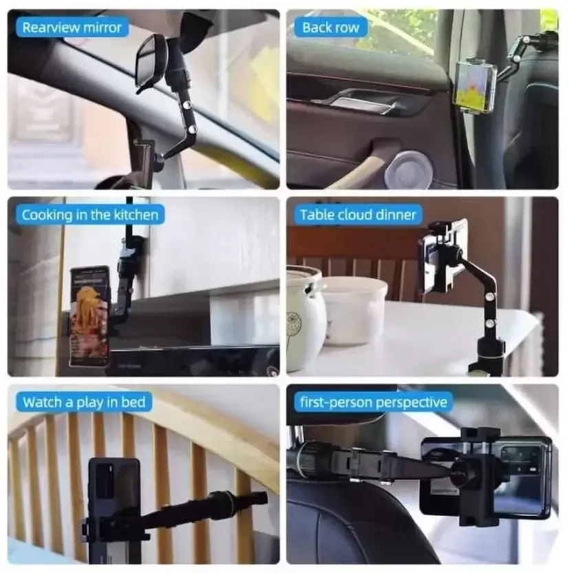 Multifunctional Car Phone Holder Mount, Rearview Mirror Phone Holder for Car, 360 Degree Rotatable β photo 9