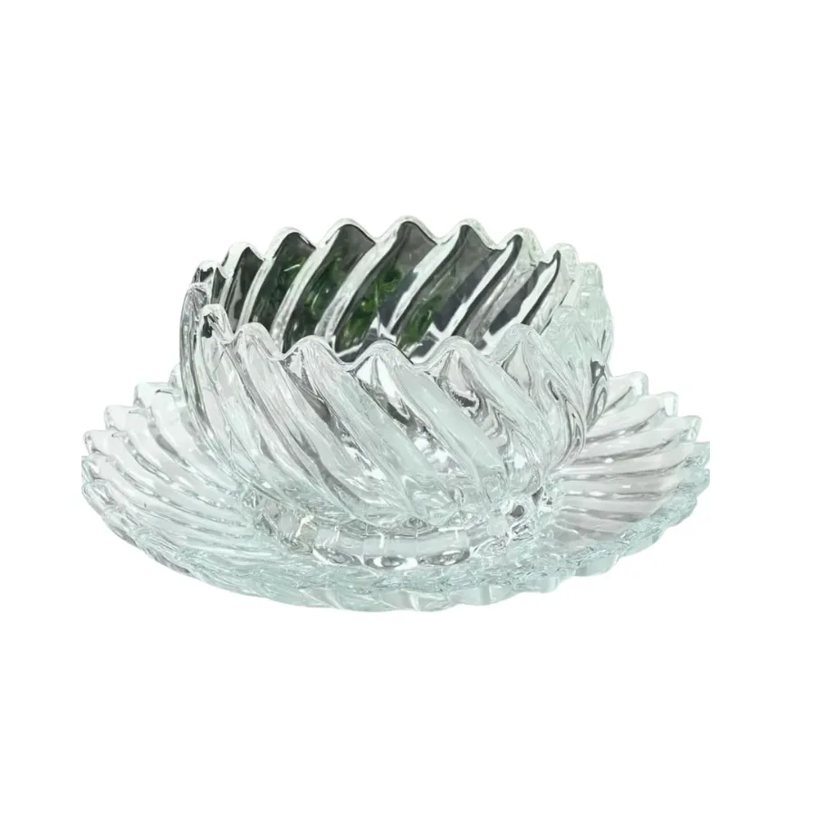 DELI CLEAR RIBBED GLASS BOWL AND SAUCCER 6+6 PCS โ photo 4