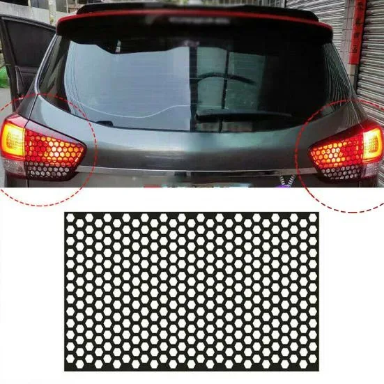 Universal Car Rear Tail Light Lamp Stickers Honeycomb — photo 5