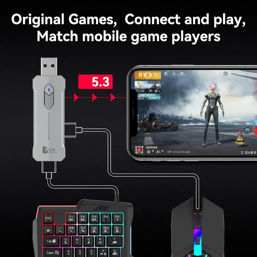 OEM 4-IN-1 Mobile Gaming Combo: Keyboard, Mouse, Converter, Stand β photo 3