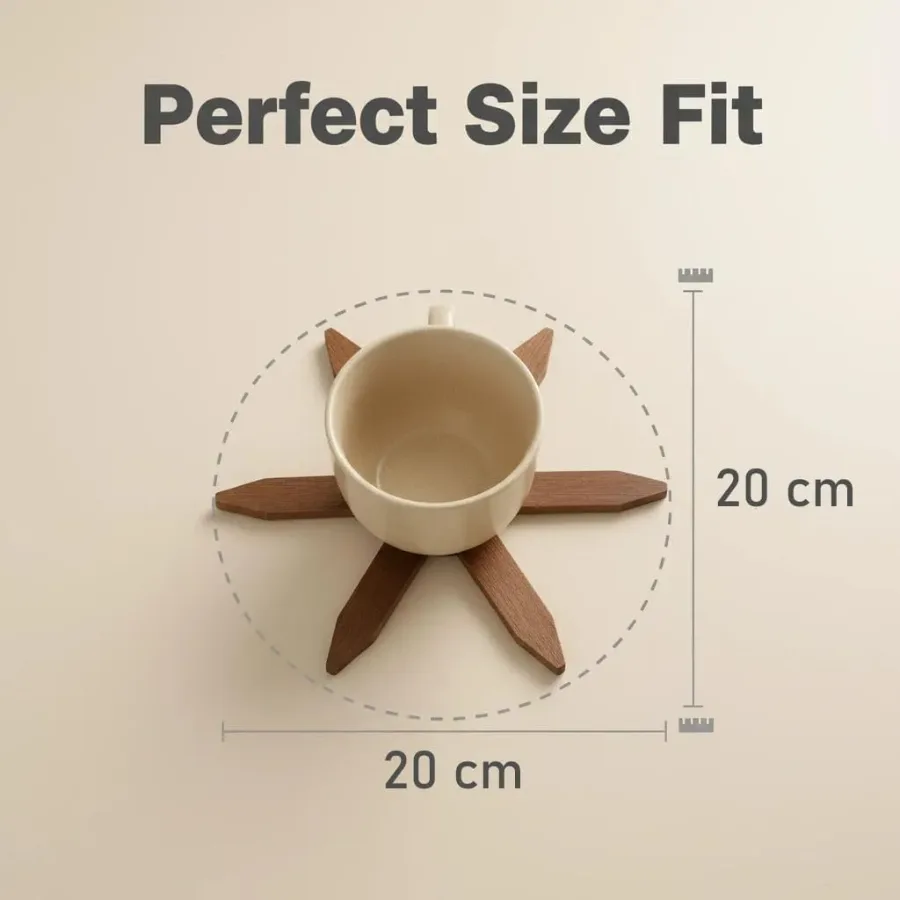 Walnut Wooden Tree Table Mat,Foldable Trivets — photo 3