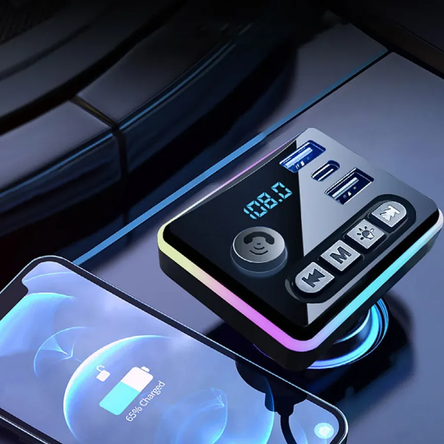 Bluetooth 5.0 car fm transmitter player receiver β photo 2