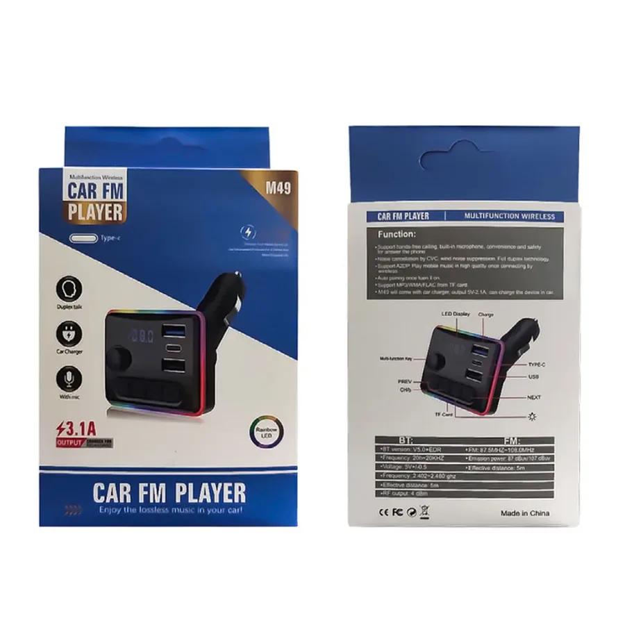 Bluetooth 5.0 car fm transmitter player receiver β photo 3