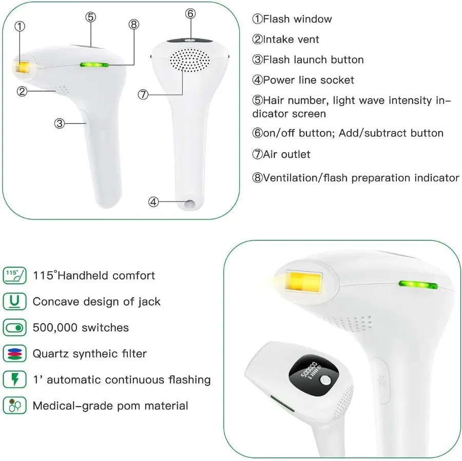 Safe and Effective IPL Permanent Laser Hair Removal Device for Face and Body for Men and Women β photo 6