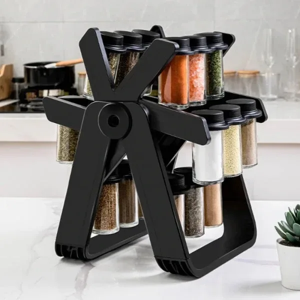 18 Jar Rotating Countertop Spice Racks Kitchen Shelf β photo 3