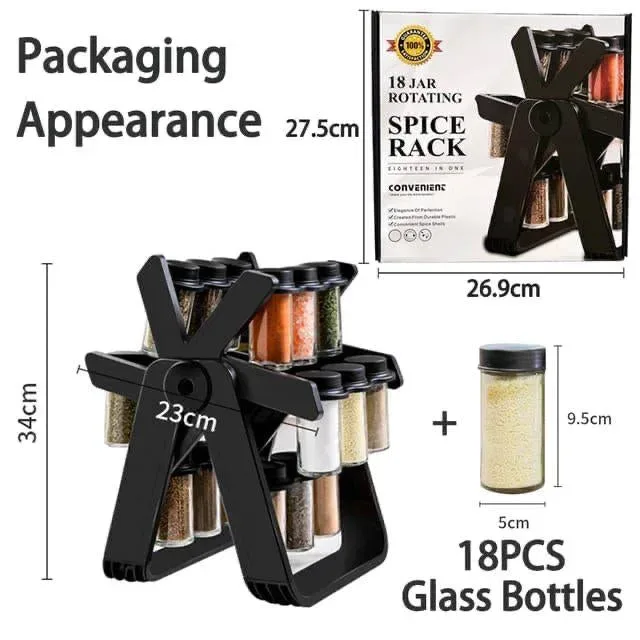 18 Jar Rotating Countertop Spice Racks Kitchen Shelf β photo 5