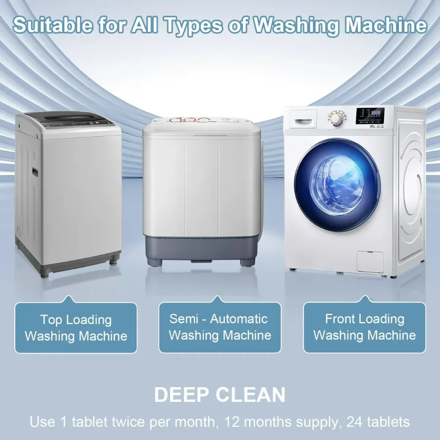 Washing Machine Cleaner Descaler Pack Of 12 - Deep Cleaning Tablet — photo 6