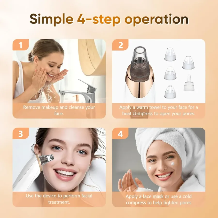 5 in 1 Rechargeable Blackhead Remover Facial Pore Cleaner Deep Cleaning β photo 3
