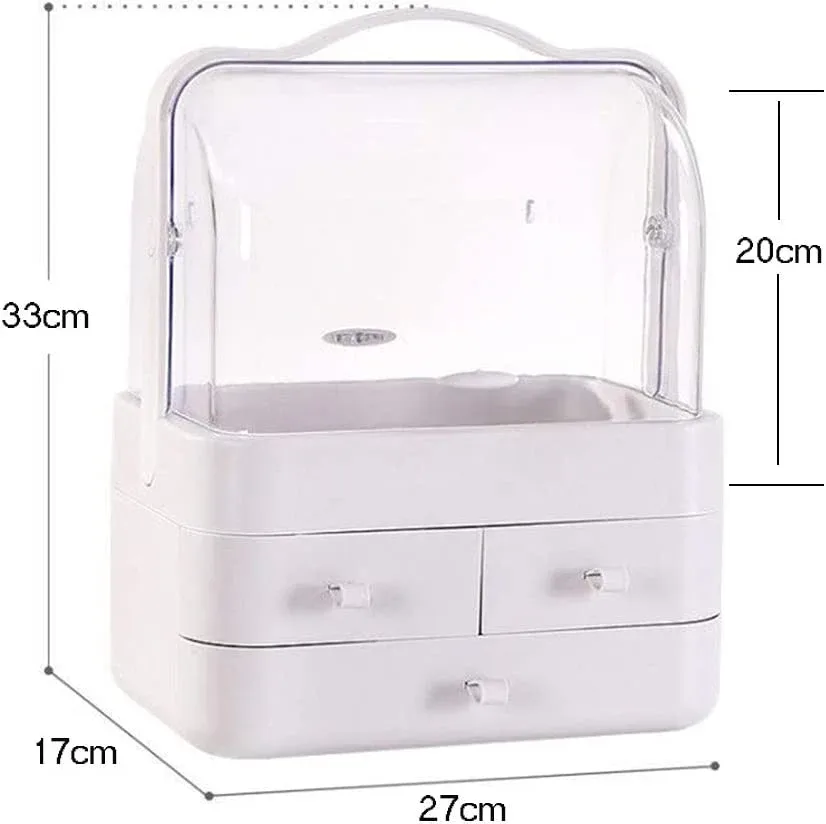 Dustproof Makeup Organizer with 3 Drawers – Waterproof Cosmetic Storage Box — photo 5