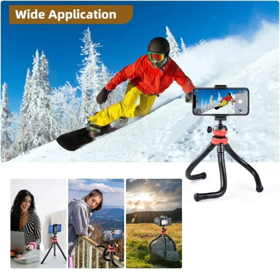Flexible Octopus Tripod for Phone & Camera – Mini Tripod Travel Stand with Phone Clip Mount — photo 2