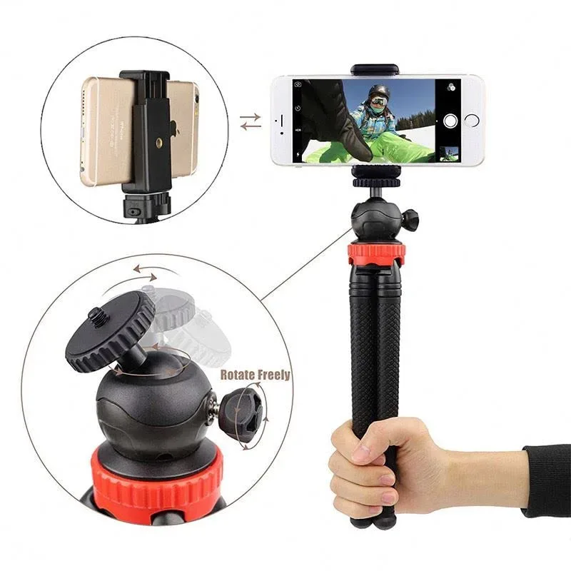 Flexible Octopus Tripod for Phone & Camera – Mini Tripod Travel Stand with Phone Clip Mount — photo 6