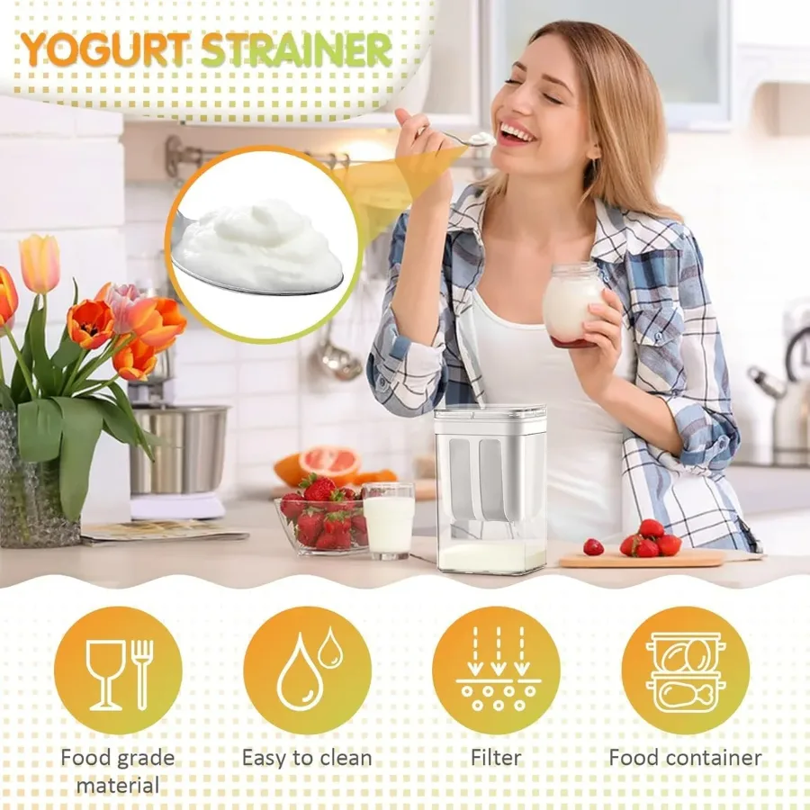 Greek Yogurt Strainer 1100ml – Multi-Purpose Yogurt Maker — photo 2