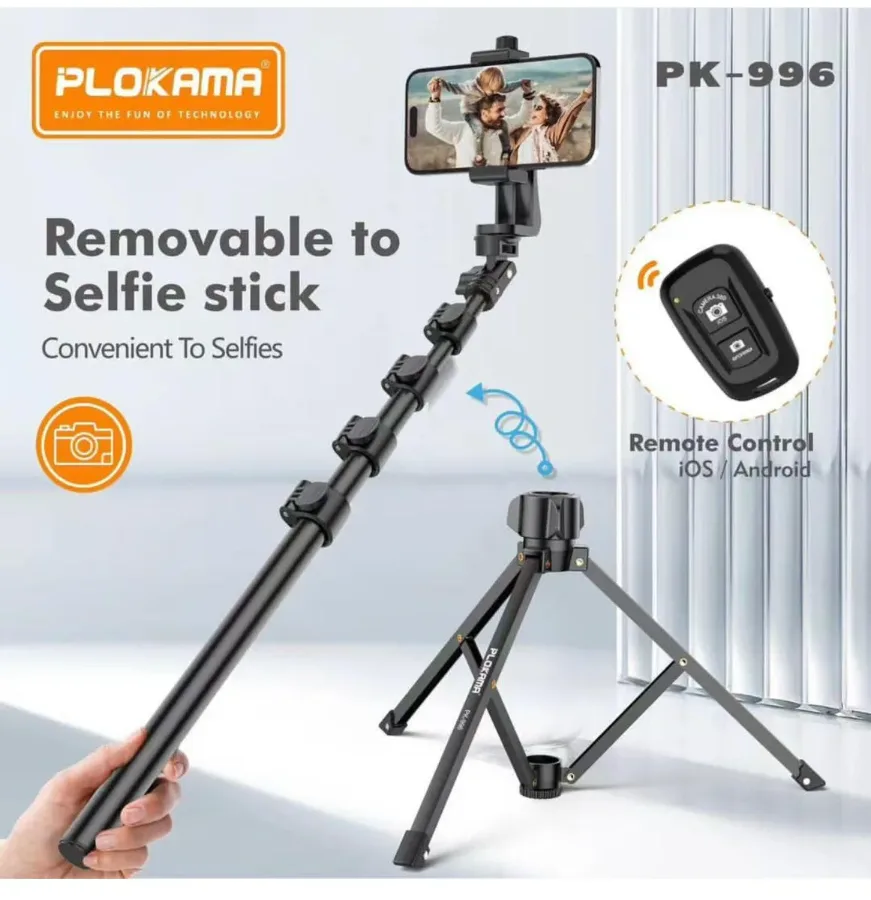 PLOKAMA PK996 Multifunctional Bluetooth Tripod with Remote 5.5F PK996 β photo 2