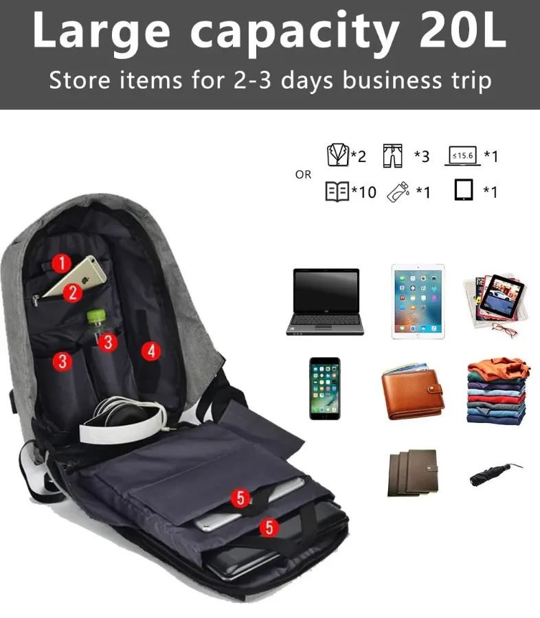 Material Anti-Theft Laptop Backpack, Size: 15.6 Inch — photo 6