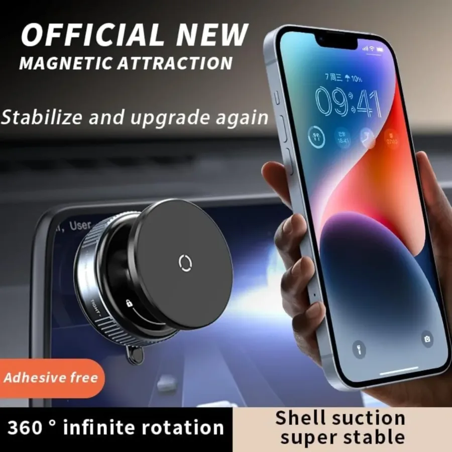 Magnetic Phone Holder Bracket with Rotating Vacuum Suction (K009) — photo 2