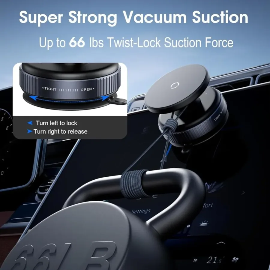Magnetic Phone Holder Bracket with Rotating Vacuum Suction (K009) β photo 5