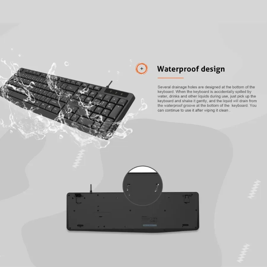 Meetion MT-K200 Economical Universal Waterproof 104 Keys USB Wired Office Keyboard β photo 3