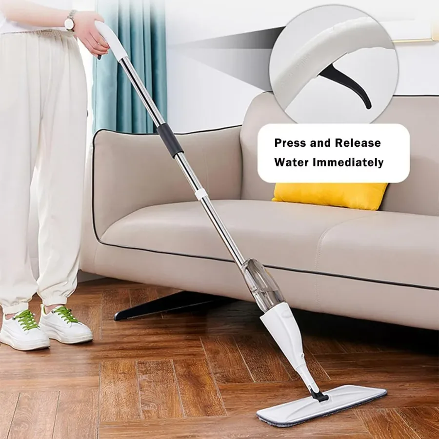 360° Microfiber Spray Mop – Flat, Multi-Surface Floor Cleaner with Refillable Bottle & Washable Pads — photo 4