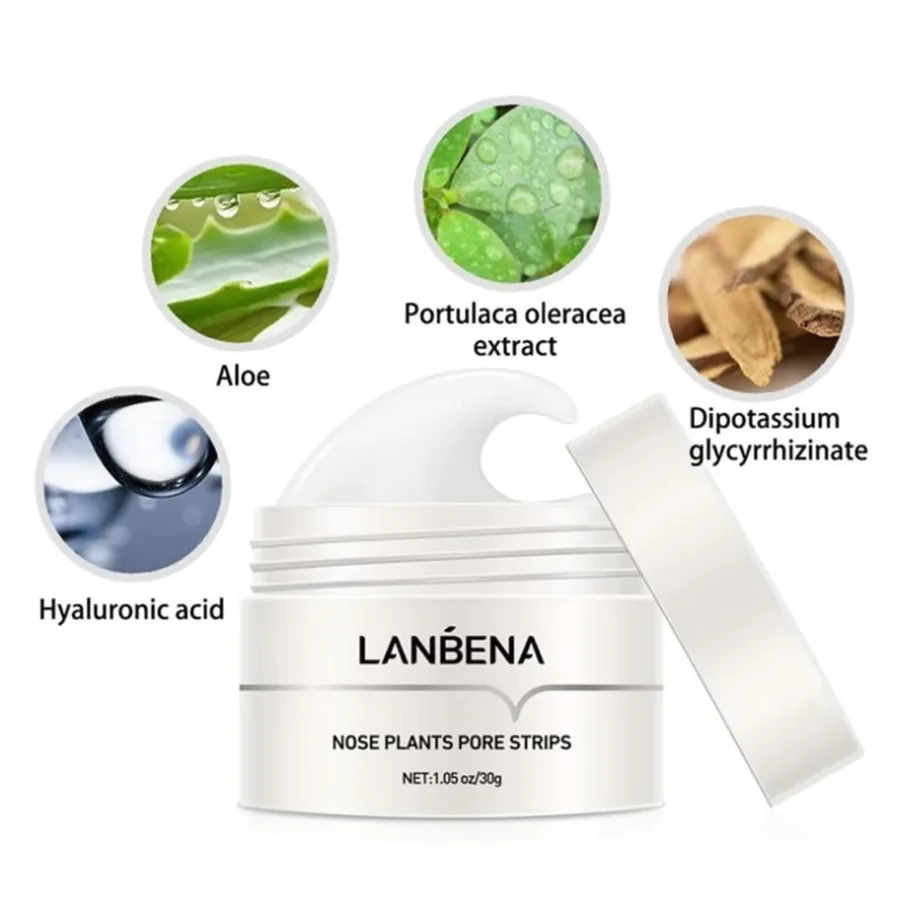 LANBENA - NOSE PORE FACE CLEANSING MASK PLANTS WITH NASAL STRIPS 30G β photo 4